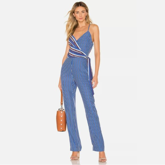 rag & bone Pants - Rag & Bone Felix 100% Silk Striped Wrap Belt Jumpsuit – Size 4